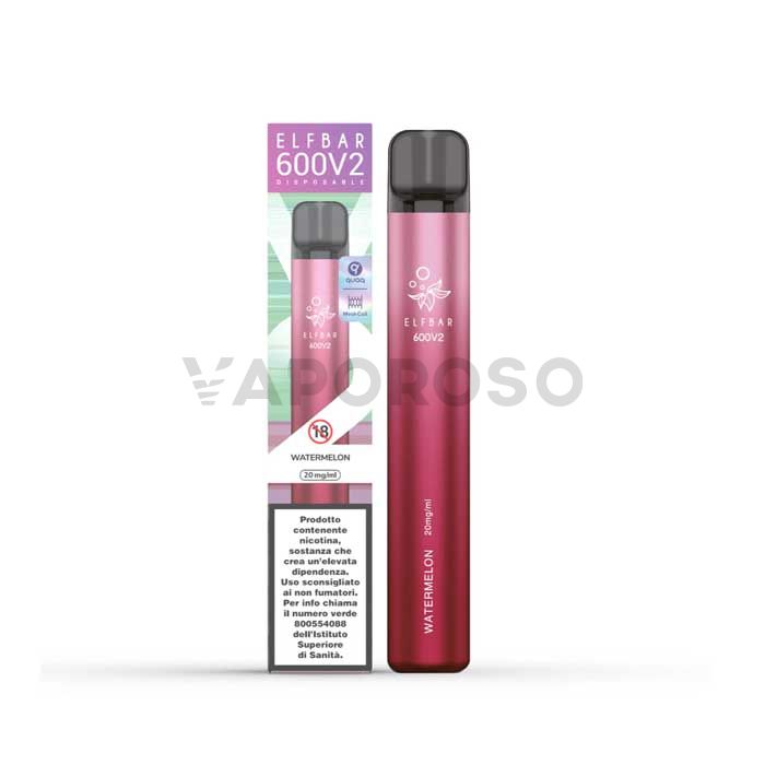 ElfBar 600 V2 Watermelon - 600 Puff - Usa e Getta - Vaporoso
