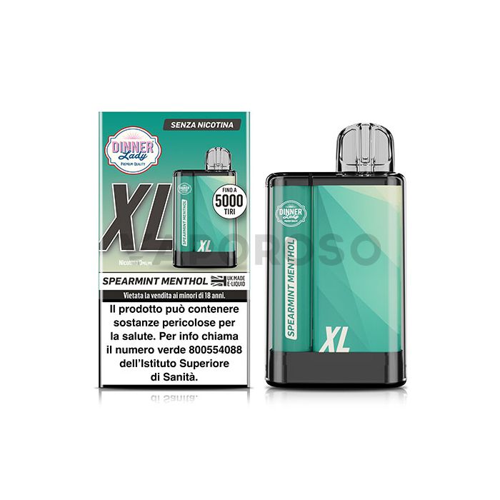 Dinner Lady Vape Pen XL Spearmint Menthol SENZA NICOTINA - 5000 Puff - Usa e Getta