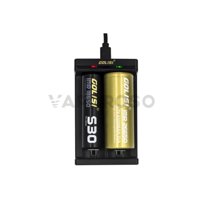 Golisi Needle 2 Caricabatte - 18650/26650rie Smart USB - 
