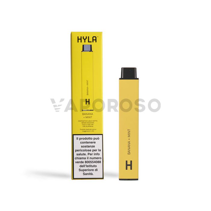 HYLA Guaranà Banana Mint SENZA NICOTINA 1200 Puff Usa e Getta