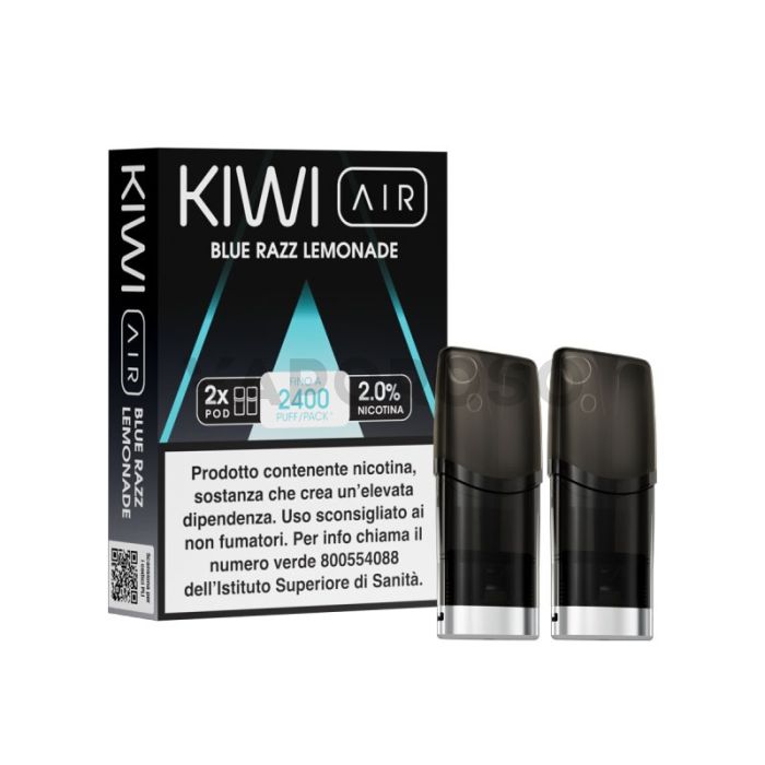Kiwi Air Pod Precaricate blue razz lemonade Senza Nicotina 2pz