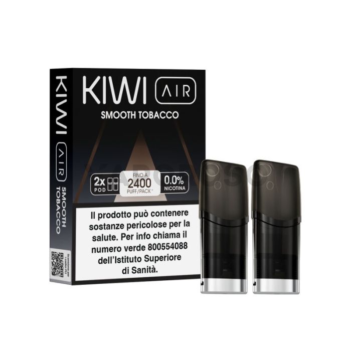 Kiwi Air Pod Precaricate Smooth Tobacco Senza Nicotina 2pz