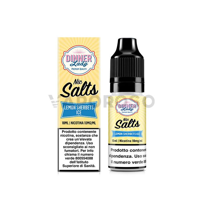 Lemon Sherbets Ice Dinner Lady Nic Salts - Liquido pronto 10ml