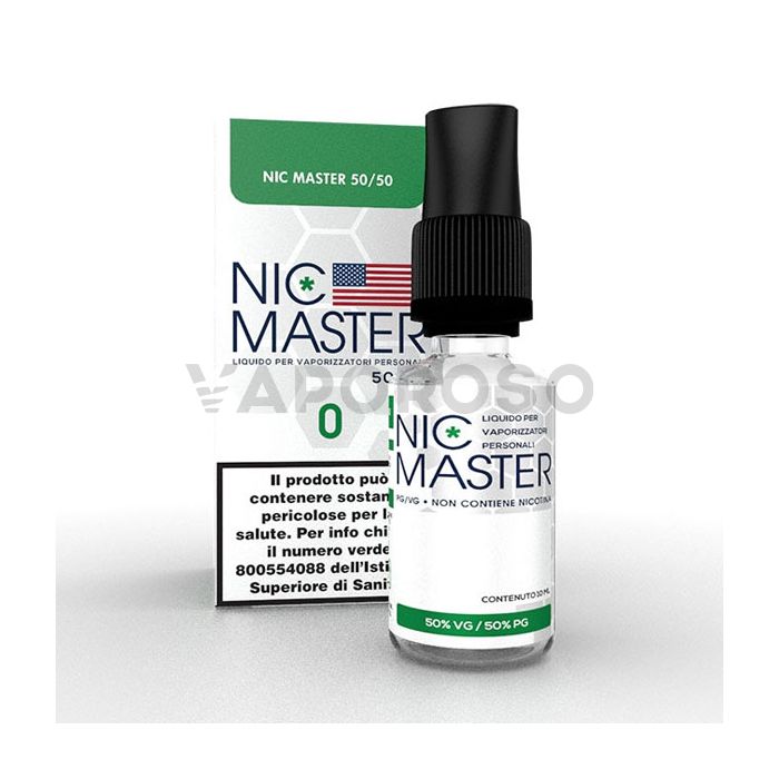 Liquido Base Neutra Nic Master 50/50 con Nicotina 0mg in flacone da 10ml TPD