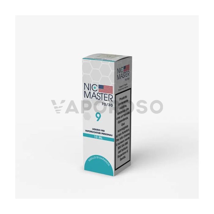 Liquido Base Neutra Nic Master 70/30 con Nicotina 9mg in flacone da 10ml TPD