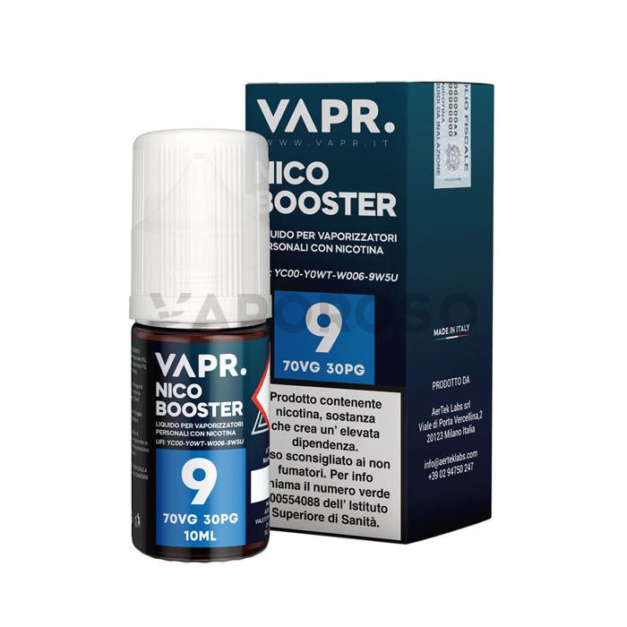 Liquido Base Neutra VAPR. 70/30 con Nicotina 9mg in flacone da 10ml TPD-  Vaporoso