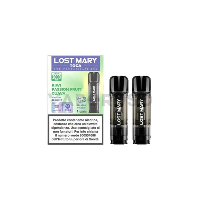 Lost Mary TOCA AIR Pod Precaricate KIWI PASSION FRUIT GUAVA