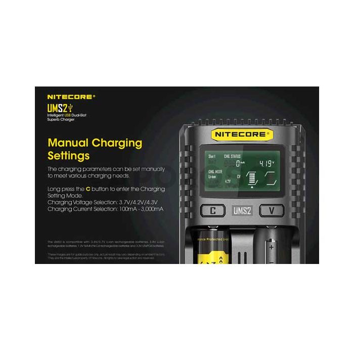 Nitecore UMS2 Caricabatterie