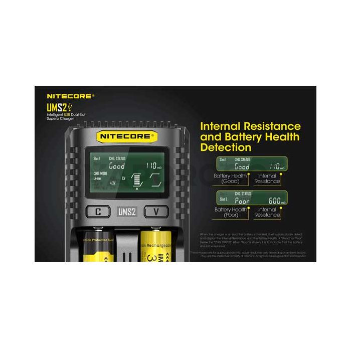 Nitecore UMS2 Caricabatterie