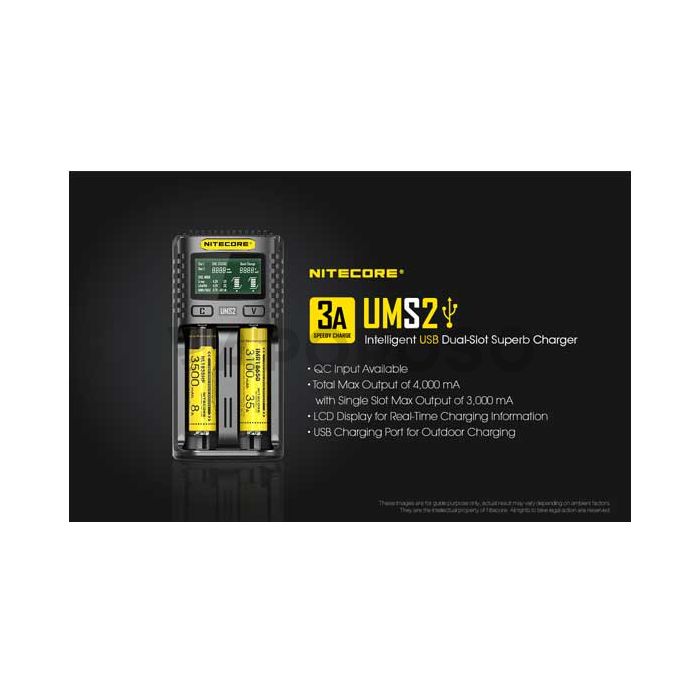 Nitecore UMS2 Caricabatterie