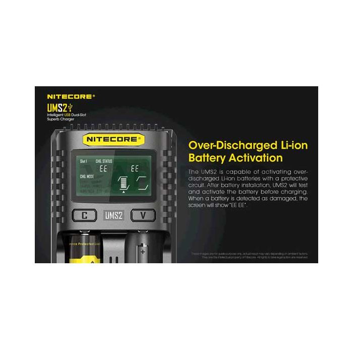 Nitecore UMS2 Caricabatterie