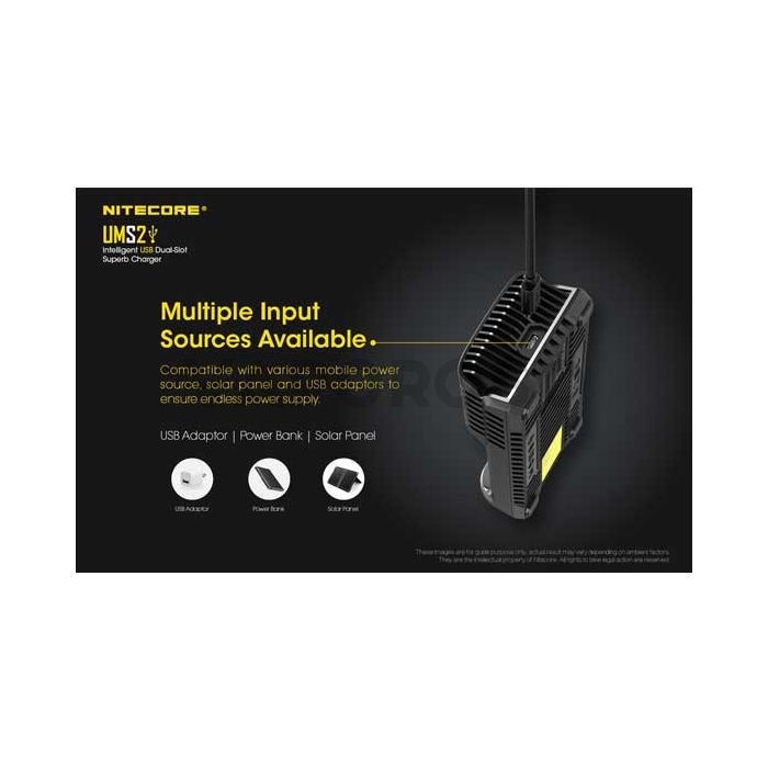 Nitecore UMS2 Caricabatterie