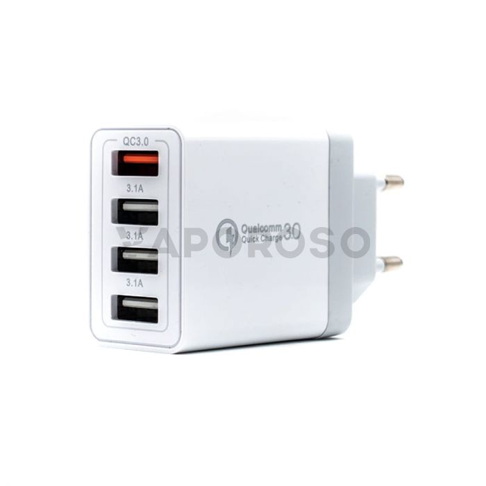 Adattatore a Muro USB a 4 Porte Universale Rapido-Bianco