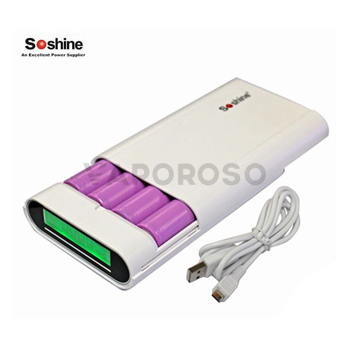 Soshine E3 LCD carica batterie e power bank