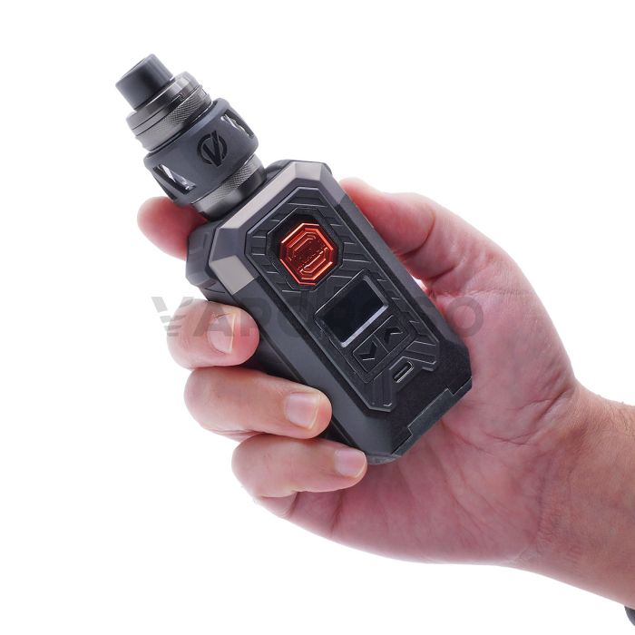 Armour MAX iTank T Vaporesso 18650/21700 200W Dimensioni in mano