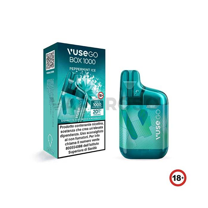 Peppermint Ice Vuse Go Box - 1000 Puff - Usa e Getta