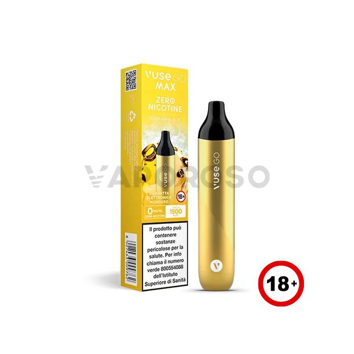 Vuse Go Max Banana Ice - SENZA NICOTINA - 1500 Puff - Usa e Getta