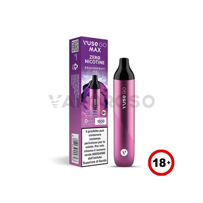 Vuse Go Max Passion Fruit Ice - SENZA NICOTINA - 1500 Puff - Usa e Getta
