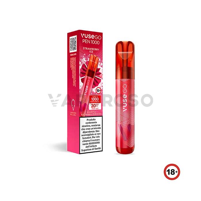Strawberry Ice Vuse Go Pen - 1000 Puff - Usa e Getta