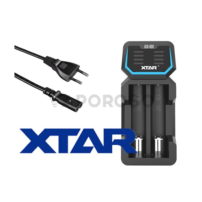 Xtar D2 Caricabatterie con Alimentatore Integrato