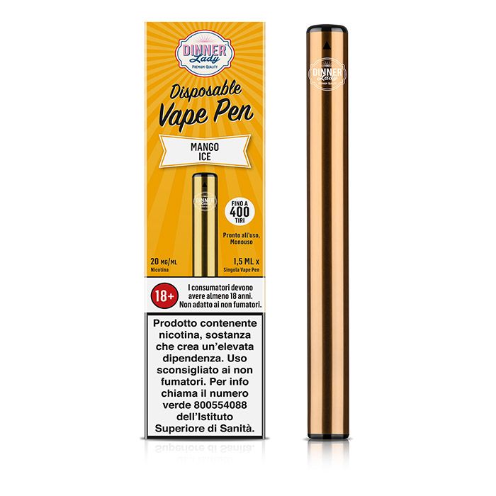 mango ice disposable vape pen by dinner lady 1.5ml Dinner Lady Mango Ice - 400 Puff - Usa e Getta