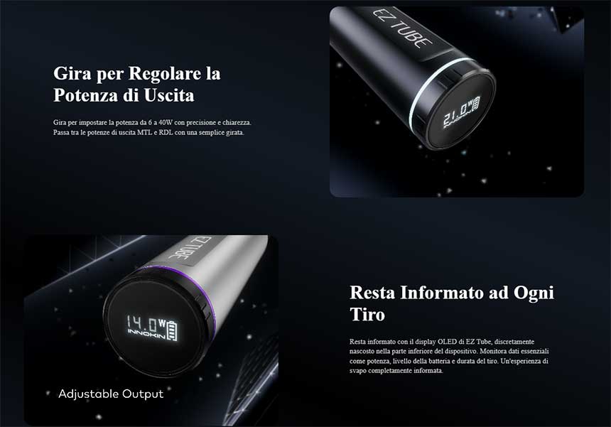 Innokin EZ Tube sigaretta elettronica regolazione della potenza