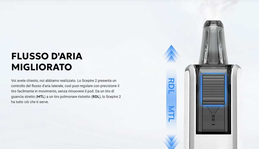 Flusso d'aria migliorato Innokin Sceptre 2