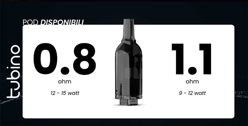Tubino Pod Kit con Powerbank 1700mAh 15W cartucce di ricambio