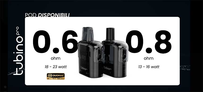 Tubino PRO Pod Kit 2000mAh 30W cartucce di ricambio