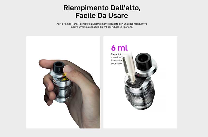 Vaporesso Gen Max 220W atomizzatore iTank T refill