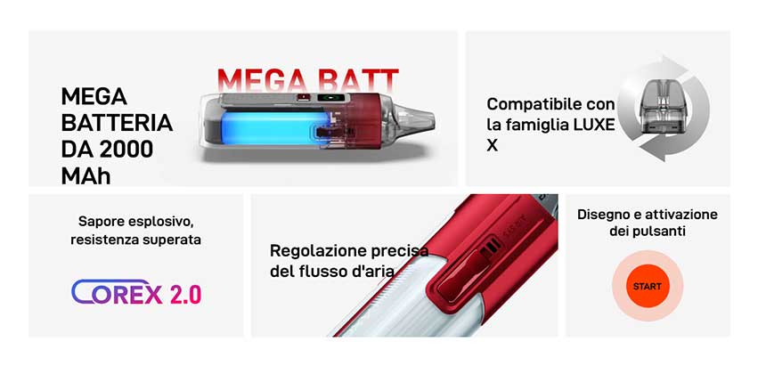 Vaporesso Luxe X2 caratteristiche principali