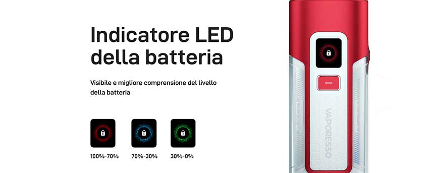 Vapoesso Luxe X2 indicatore LED batteria