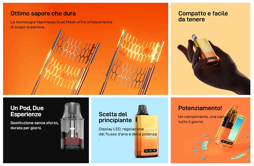 Vibe Nano Vaporesso Pod Mod Kit sigaretta elettronica caratteristiche principali