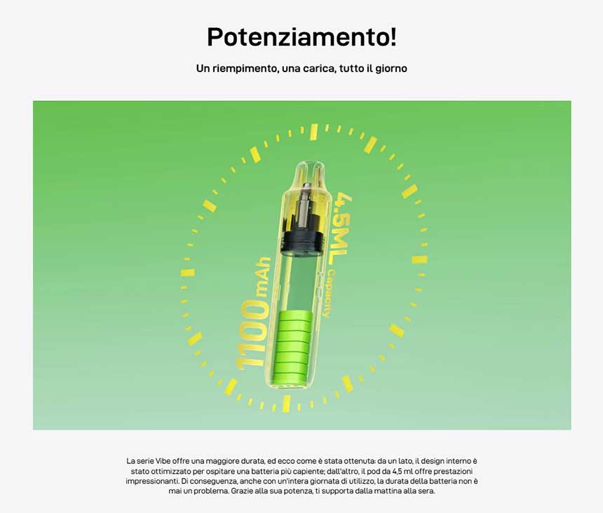Vaporesso Vibe SE Batteria