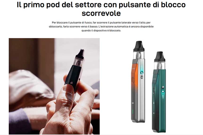 Vaporesso XROS Pro pulsante di blocco