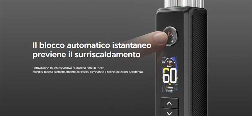 Drag S3 Voopoo Pod Kit 3000mAh 60W previene il surriscaldamento
