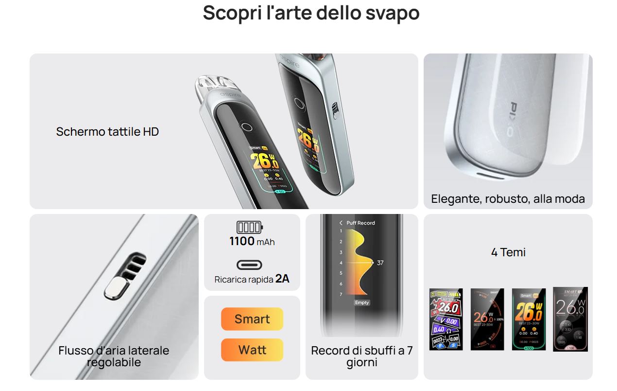 Aspire Pixo Caratteristiche