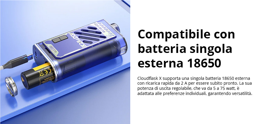 Aspire ClodFlask X Batteria 18650 Vendita Online
