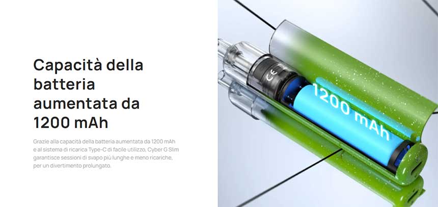Aspire Cyber G Slim Pod Kit batteria