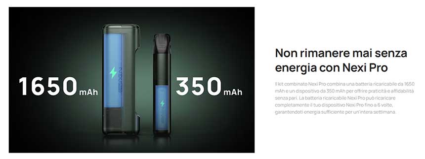 Nexi Pro Aspire Startet Kit 2000mAh 2ml batteria pen e batteria powerbank