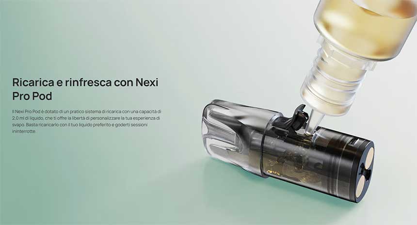 Nexi Pro Aspire Startet Kit 2000mAh 2ml refill del liquido laterale