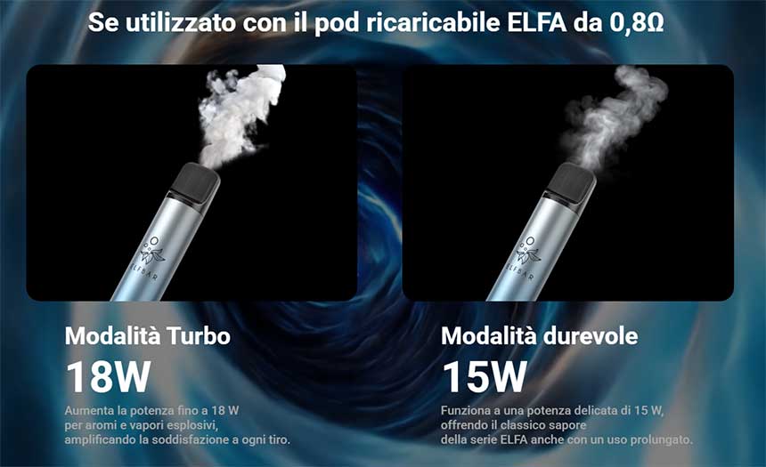 Elfbar Elfa Turbo Kit modalità di svapo