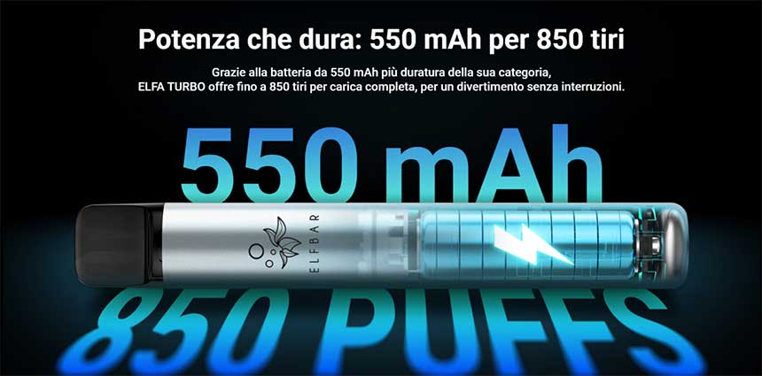Elfbar Elfa Turbo Kit batteria