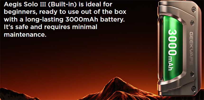 Aegis Solo 3 GeekVape Box Mod 100w 3000mAh batteria