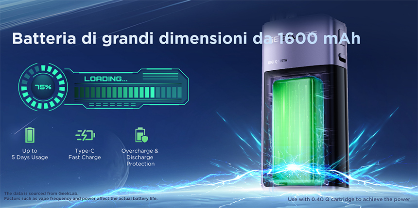 Geekvape Digi Q Vista batteria integrata 1600mAh