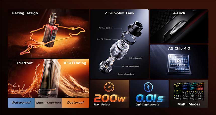 Aegis Legend 5 Sarter Kit Dual Battery 18650 200W panoramica caratteristiche principali