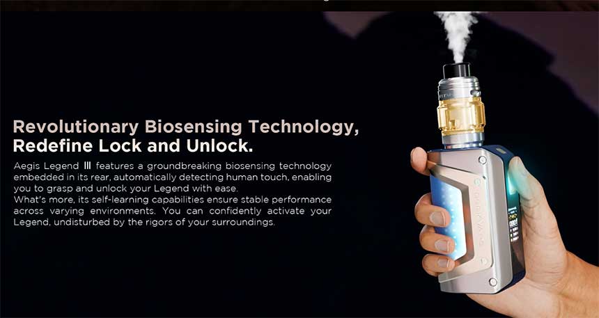 Aegis Legend 3 Geekvape sigaretta elettronica riconoscimento del palmo della mano