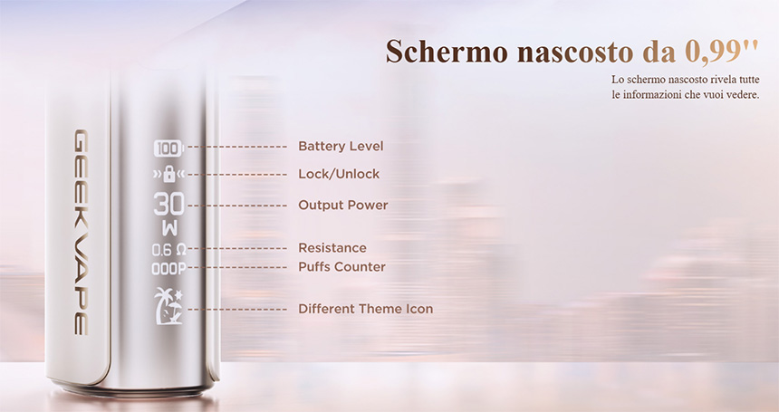 Soul 2 GeekVape schermo oled hidden screen