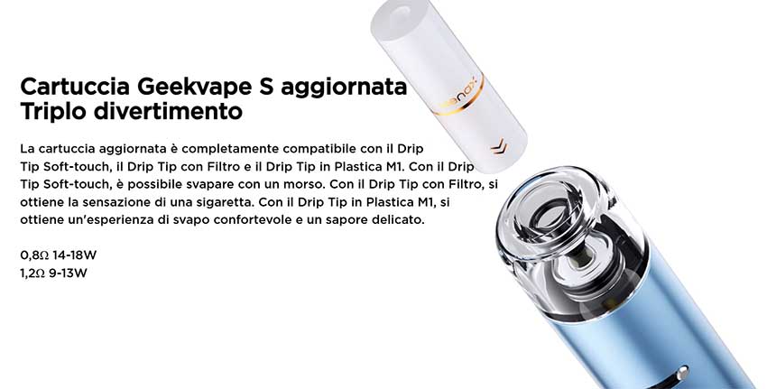 Wenax S3 Geekvape Pod Mod Kit filtro e drip tip