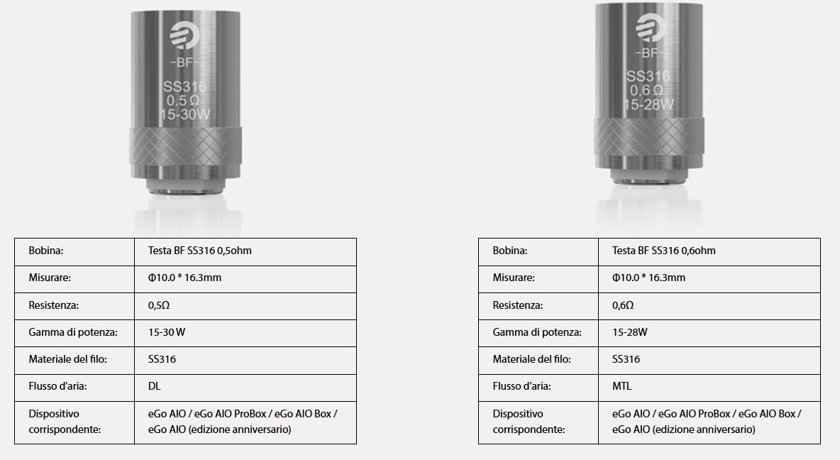 BF SS316 Resistenze Joyetech Coil Ricambio 